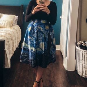 Van Gogh Starry Night midi skirt